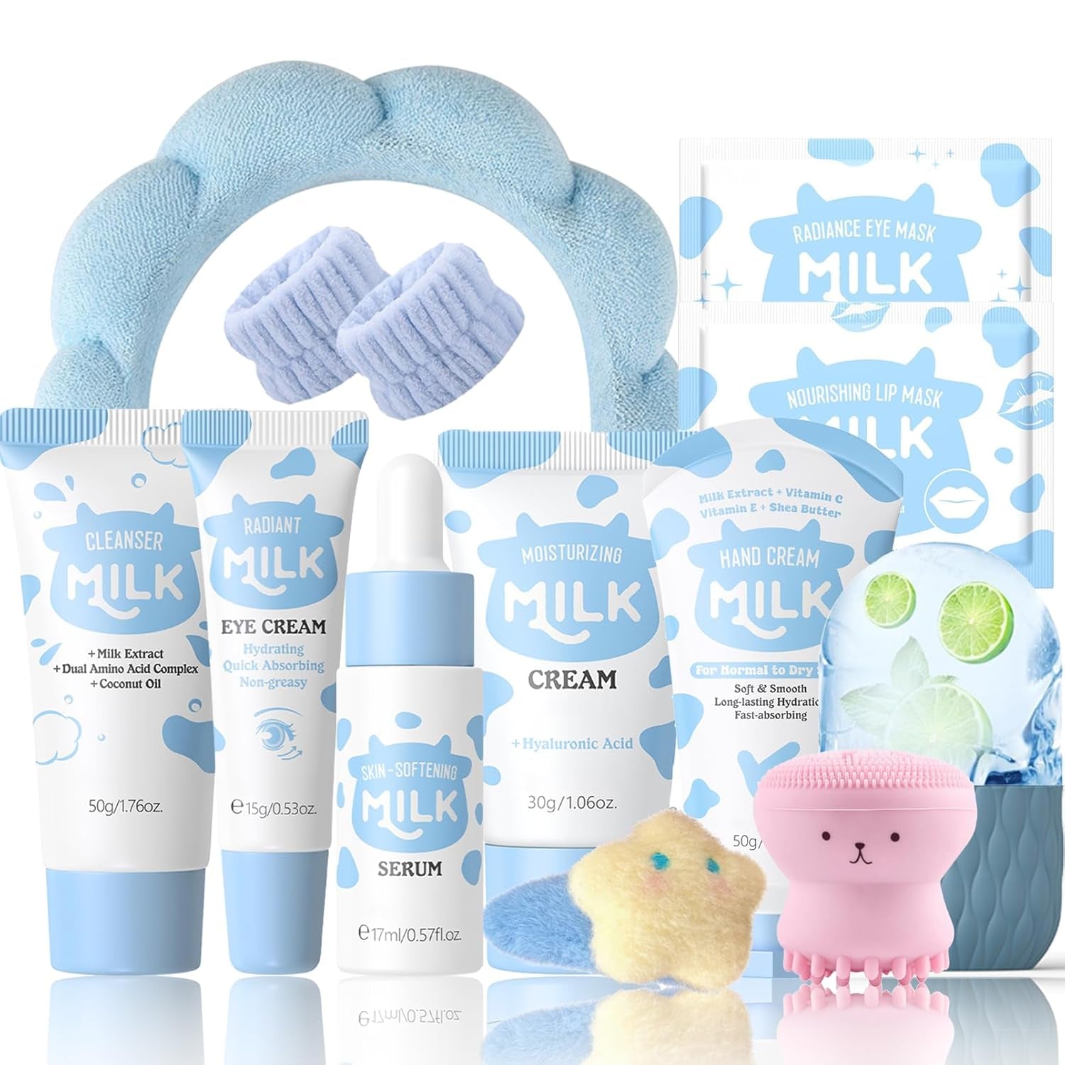 13-Piece Milk Skincare Set for Children and Teens, Comprehensive Skin Care Kit for Girls Ages 8-12, Gentle and Nourishing Face Care for All Skin Types