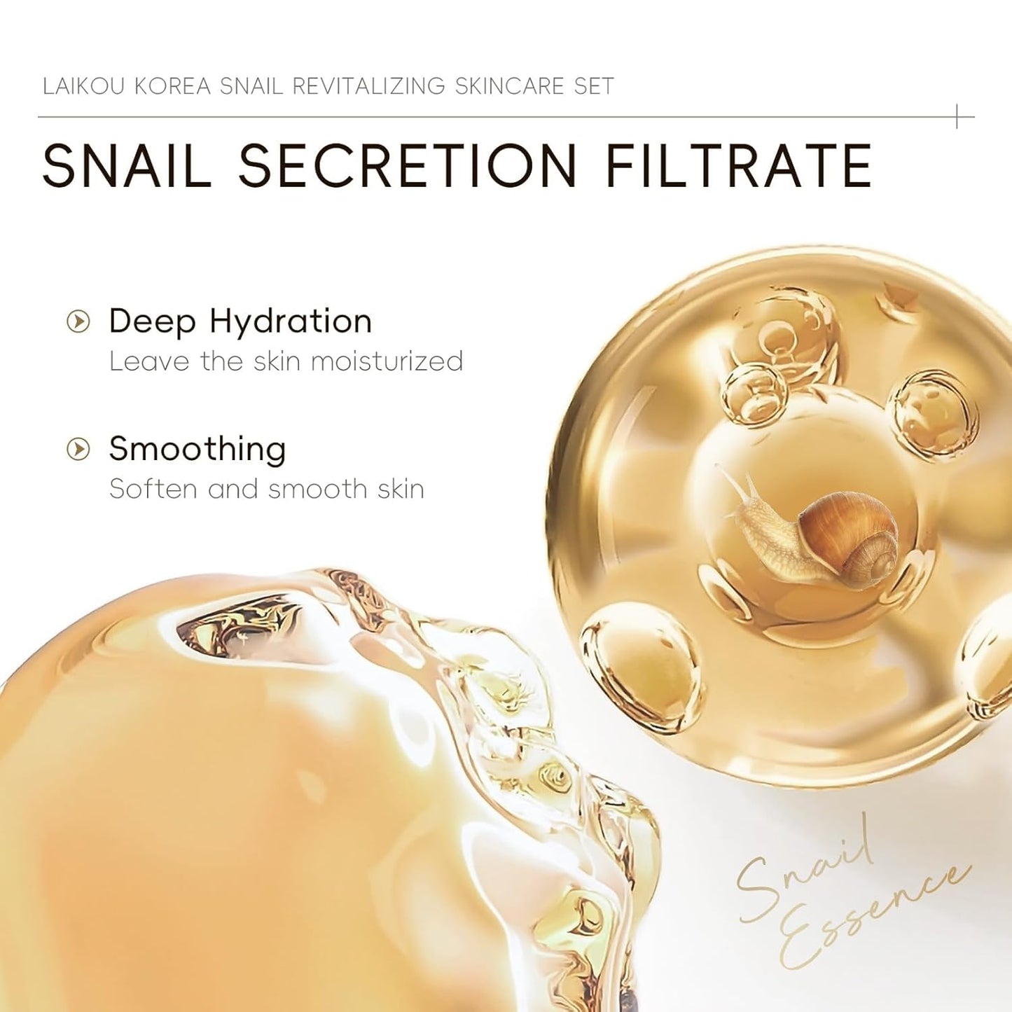 Korean Snail & Ginseng Skincare Set – 5-Piece Facial Care Kit with Cleanser, Toner, Serum, Eye Cream & Moisturizer