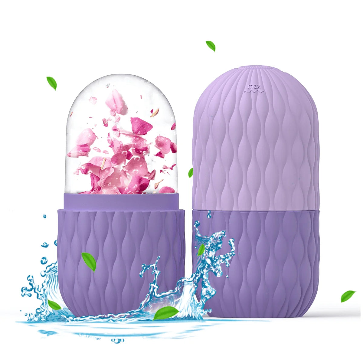 Stainless Steel Ice Face Roller and Gua Sha Tool Set for Facial Skincare - Reusable Silicone Ice Roller (1 or 3 Pieces)