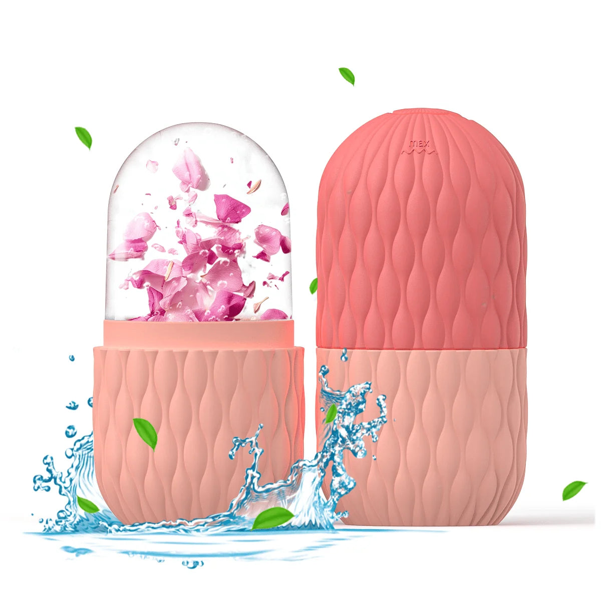 Stainless Steel Ice Face Roller and Gua Sha Tool Set for Facial Skincare - Reusable Silicone Ice Roller (1 or 3 Pieces)