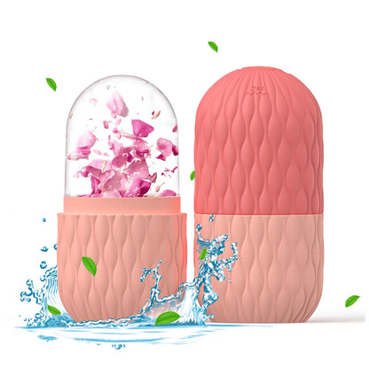 Stainless Steel Ice Face Roller and Gua Sha Tool Set for Facial Skincare - Reusable Silicone Ice Roller (1 or 3 Pieces)