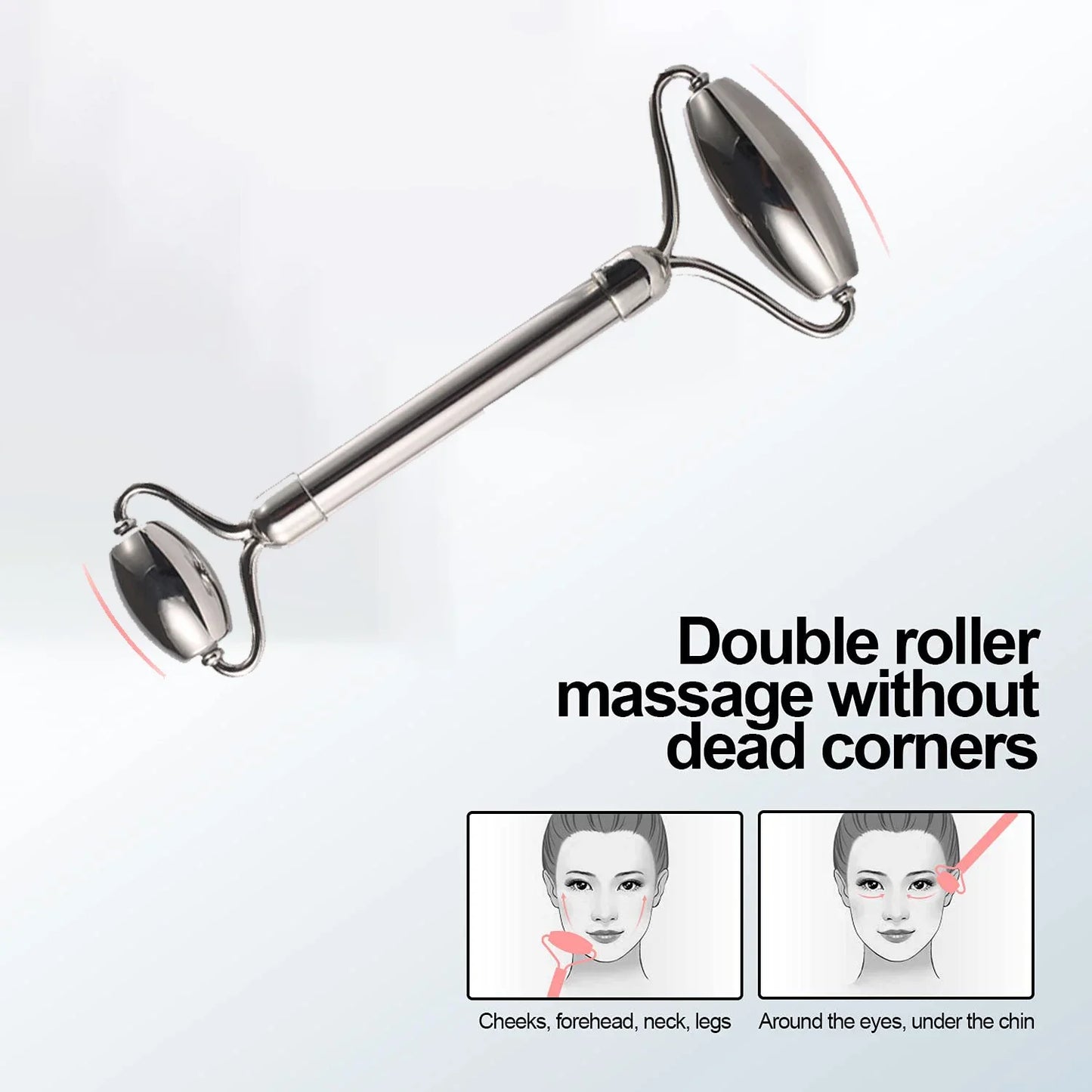 Stainless Steel Ice Face Roller and Gua Sha Tool Set for Facial Skincare - Reusable Silicone Ice Roller (1 or 3 Pieces)