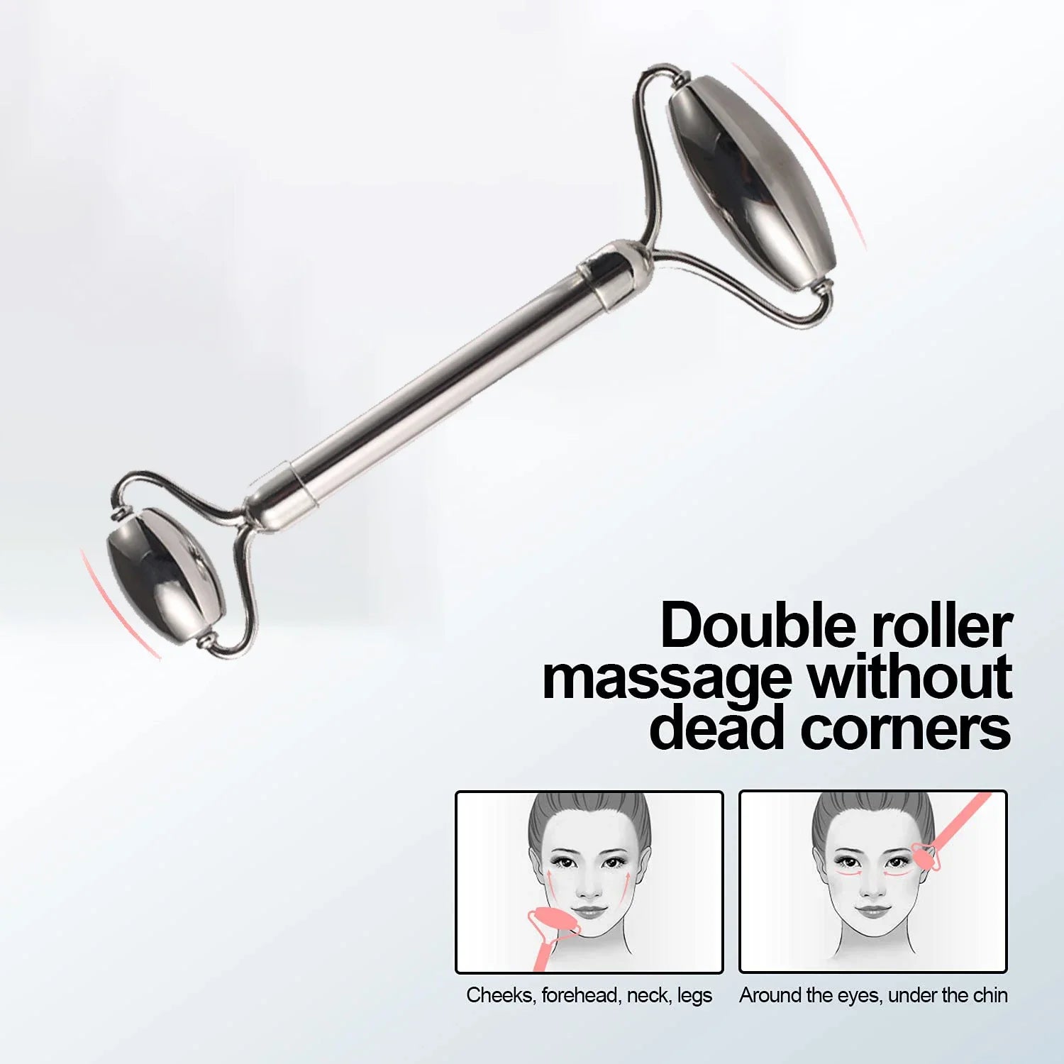 Stainless Steel Ice Face Roller and Gua Sha Tool Set for Facial Skincare - Reusable Silicone Ice Roller (1 or 3 Pieces)