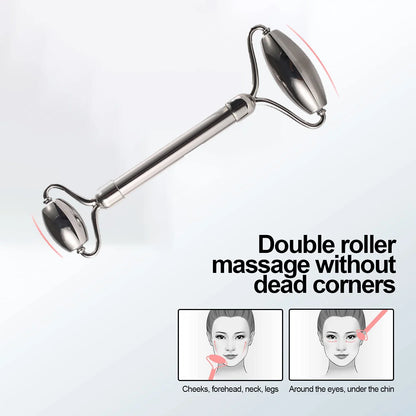 Stainless Steel Ice Face Roller and Gua Sha Tool Set for Facial Skincare - Reusable Silicone Ice Roller (1 or 3 Pieces)