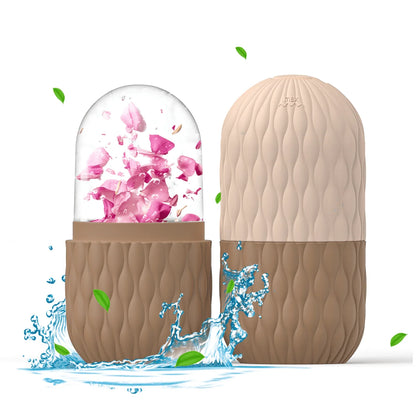 Stainless Steel Ice Face Roller and Gua Sha Tool Set for Facial Skincare - Reusable Silicone Ice Roller (1 or 3 Pieces)